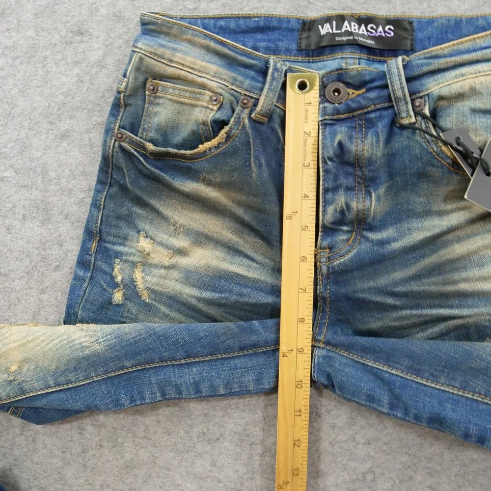 Valabasas Jeans Mens 29 Blue Combat Distressed Boot Cut Streetwear New